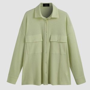 Cider Collar Solid Long Sleeve Blouse